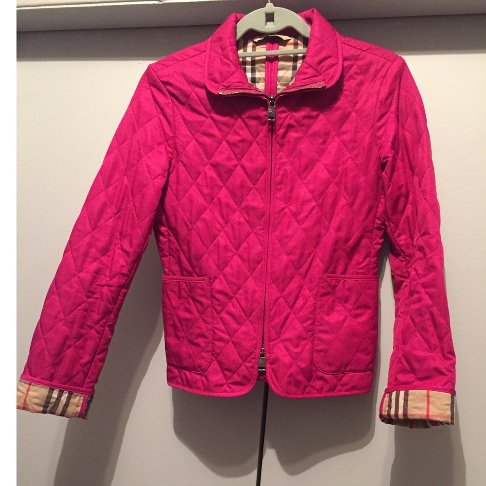 Burberry Quilted Pink Jacket with Classic Check Lining